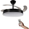 M mimotec Lampadario Ventilatore da soffitto Olga 36W Nero illuminazione Led CCT regolabile con telecomando M mimotec