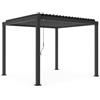YES Bizzotto, Pergola Garda, Antracite, 3x3 m, Acciaio Zincato, Lame Orientabili
