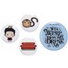The Carat Shop Offizielles „Friends Ross" Button-Set von The Carat Shop.