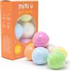 Mini U, bombe da bagno per bambini con giocattoli all'interno, bombe da bagno infuse al burro di karitè, per bambini, con profumi di kiwi, mirtillo, melone, vaniglia, mango e banana, set da 6