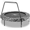 Exit Toys EXIT Tiggy Trampolino ø140 cm, con barra di sostegno, rotondo, trampolino per bambini, nero/grigio