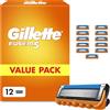 Gillette Lamette di ricambio Gillette Accessori per la rasatura Fusion5 12 strisce lubrificanti per un'igiene ottimale