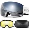 Odoland Set di Maschere da Sci con Lenti Rimovibili, Cornice Magnetico Anti-Fog e Protezione UV, Occhiali da Sci per Adulti e Adolescenti, Compatibile con Casco