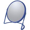 Spirella - Specchio ingranditore su Piede AKIRA - Acciaio Robusto - Doppia Faccia con Ingrandimento x5 e Specchio Classico - Ruotabile a 360° - Blu Reale