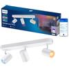 Philips Smart Lighting Faretti GU10 x3, WH Bianco | Luce a colori e bianca tunabel 2.200-6.500 K, Plafoniera, Smart LED, 345 lm x3, Reg. lumin., Connected by WiZ, casa connessa
