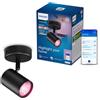 Philips Smart Lighting GU10 applique da parete x1, Nero BK | Luce a colori e bianca tunabel 2.200-6.500K, Plafoniera, Smart LED, 345lm, Regol. luminosità, Connected by WiZ, casa connessa