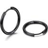 U7 Orecchini Uomo Donna Cerchio Piccolo Acciaio Inossidabile Dia. 7-16mm | Orecchini Cerchio Huggie Diametro 7/8/9/10/12/14/16mm; Acciaio Chirugico Anallergico Argento/Oro/Nero; Regalo per Uomo Donna
