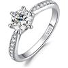 JewelryPalace 1-3ct Classico Anello Solitario Donna Argento 925 con Cubica Zirconia, Diamante Simulato Anelli con Pietre Laterali, Semplice Fedine Fidanzamento in Tre Ori Set Gioielli Donna