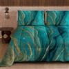 PETTI Artigiani Italiani Trapunta Invernale Una Piazza e Mezza 220 × 260 cm, Marble Verde, Microfibra Double Face con Stampa Digitale, 300 g/m², Made in Italy