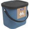Rotho Albula Cestino Bio con Coperchio e Manico per la Cucina, Plastica (PP) senza BPA, Blu/Grigio (Antracite), 6 L, 23.5 x 20.0 x 20.8 cm