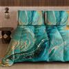 PETTI Artigiani Italiani - Trapunta Singola Invernale, Piumone Singolo, Trapunta Double Face Tinta Unita e Stampa Digitale Marble Verde, Made in Italy