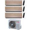 Toshiba DAISEIKAI 10 WOOD R32 Climatizzatore a parete trial split inverter Wi-Fi wood - unità esterna 5.2 kW unità interne 13000+10000+10000 BTU