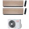 Toshiba DAISEIKAI 10 WOOD R32 Climatizzatore a parete dual split inverter Wi-Fi wood - unità esterna 4 kW unità interne 10000+10000 BTU