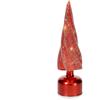 Bizzotto Albero di Natale Rotante in Vetro Rosso con Luci led Decorazione da Tavolo h33
