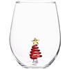 Bizzotto Bicchiere in Vetro con Albero di Natale Decorativo per Tavola e Regalo D9.2x12