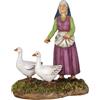 Bertoni Pastorella con Oche per Presepe da 12 cm