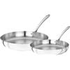 Agnelli 20-24 cm - Alu-Inox 3-Ply Set Padelle Basse Induzione Con Manici 1907 Inox - Set 2 Pz