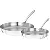 Agnelli 24-28 cm - Alu-Inox 3-Ply Set Padelle Basse Induzione Con Manici 1907 Inox - Set 2 Pz