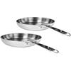 Agnelli 24-28 cm - Alu-Inox 5-Ply Set Padelle Basse Induzione In Alu-Inox Con Manici 1907 Inox - Set 2 Pz