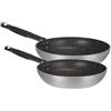 Agnelli 28-32 cm - Effetto Pietra Set Padelle Basse Svasate Antiaderenti Infinity In Alluminio Con Manici Cool - Set 2 Pz