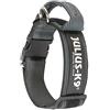 Julius-K9 Collare K9 serie Color & Grey con manico richiudibile, chiusura di sicurezza ed adesivi intercambiabili, 40 mm x 47-67 cm, nero-grigio