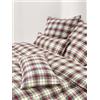 Westwing Collection Copripiumino in flanella a quadri Linsay - Beige, Verde, Rosso