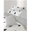 Westwing Collection Copripiumino reversibile in flanella con motivo albero di Natale Noan - Nero, Bianco