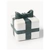 Westwing Collection Scatola natalizia decorativa in marmo Cutemas, larg. 12 cm - Verde, Bianco