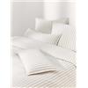 Westwing Collection Copripiumino in flanella a righe Yola - Beige