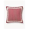 Westwing Collection Copricuscino con motivo natalizio a righe Luigia - Rosso