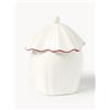 Westwing Collection Barattolo natalizio Moni, alt. 22 cm - Bianco