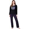 Wednesday Pigiama Donna - Pigiama Cotone Donna Lungo a Maniche Lunghe S-XL- Pigiama Due Pezzi mercoledì Addams Invernale Autunnale