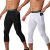 NuCamper 3/4 Leggings da Uomo, Pantaloni Sportivi a Compressione 3/4 Running Pantaloni Tights Baselayer Asciugatura Rapida per Basket Palestra Allenamento Atletico Calcio