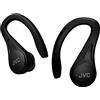 JVC HA-EC25T, Auricolari sportivi senza fili, leggeri e compatti, batteria a lunga durata (fino a 30 ore), suono con controller magnetico al neodimio, resistenza all'acqua (IPX5), Nero