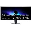 Alienware 34 Monitor Gaming - AW3426DW, WQHD (3440x1440), 280Hz, QD OLED | 0.03ms, NVIDIA G-SYNC Compatible, AMD FreeSync Premium Pro, 21:9 1800R Curvo, HDR True Black 500, USB-C, 3 Anni di Garanzia