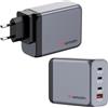 Verbatim GNC-200 GaN Charger 200 W con 2 x USB-C® PD 100W / 1 x USB-C® PD 65W / 1 x USB QC 3.0 (EU/UK/US)