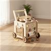 Carrello Portaoggetti Multifunzione Girello in Legno Sicuro per Bambini Piccoli