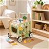 Carrello Portaoggetti Multifunzione Girello in Legno Sicuro per Bambini Piccoli