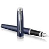 Parker IM Penna Stilografica | Punta Media e Ricarica di Inchiostro Blu | Confezione Regalo | Matte Blue Chrome Trim