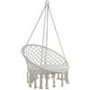 Brigros Estosa - Amaca Sospesa Jane, Sedia Amaca, Dondolo Da Giardino, Poltrona Sospesa, In Policotone Con Frange, Portata 100 Kg, Arredo Giardino, Balcone, Terrazzo (Bianco)