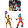 BANDAI Dragon Ball Super Figure Dragon Stars 17 cm - Battle Pack - Golden Freezer vs Super Saiyan Blue Goku - Confezione da 2 Figure articolate - Giocattolo per Bambini dai 4 Anni in su - 37169