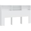 vidaXL Testiera letto con ripiani Bianco 180x19x103,5 cm