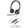 POLY Blackwire 3320, cuffie cablate, per ufficio/call center, nero