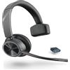POLY VOYAGER 4310-M Cuffie certificate Microsoft Teams con stazione di ricarica, wireless, per ufficio/centro chiamate, nero