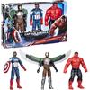 Marvel Avengers, Capitano America - Nuovo Mondo Coraggioso, set di action figure Titan Hero Series con Capitano America, Falcon e Hulk Rosso, action figure di supereroi alte 30 cm, adatto a bambini dai 5 anni in su