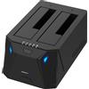 Sabrent EC-HD2B, HDD, SSD, SATA, Serial ATA II, Serial ATA III, 2,5" e 3,5", 10 TB, USB 3.2 Gen 1 (3.1 Gen 1) Tipo B, nero