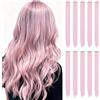 ELNX 10 Estensioni Capelli Rosa | 22 Clip-In | Ciocche Lunghe Lisce Sintetiche per Ragazze, Bambini, Donne, Uso Quotidiano, Festa (Rosa Chiaro)