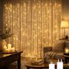 M mimotec - Tenda a ghirlanda LED per esterni con USB, lunghezza 3X1M, luce calda 2700K, impermeabile IP65, ideale per terrazze e giardini. LM2961