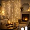 M mimotec - Tenda a ghirlanda LED per esterni con USB, lunghezza 3X3 m, luce calda 2700K, impermeabile IP65, ideale per terrazze e giardini. LM2963