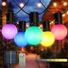 M mimotec - Ghirlanda solari a LED per esterni da 6,5 m, RGB dimmerabili, 10 lampadine, IP54 impermeabili, decorazione da giardino, patio, facciata, terrazza